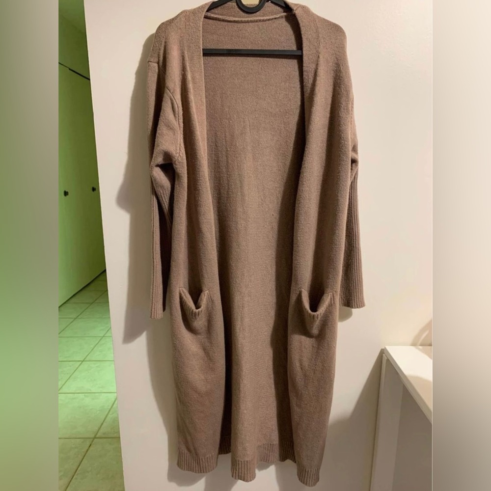 brown long cardigan